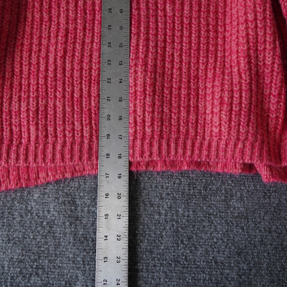 LOFT Women's Pink Ribbed Knit Sweater Balloon Sleeve Crew Neck Size L - Picture 5 of 10